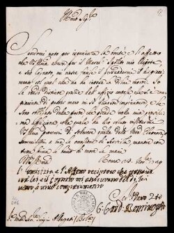 Lettera di Bentivoglio, Marco Cornelio a Albergati Capacelli, Luigi