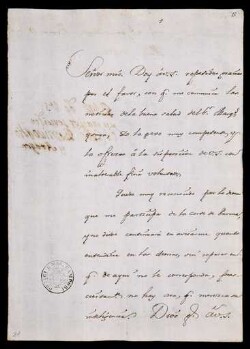 Lettera di Bentivoglio, Marco Cornelio a Zambeccari, Paolo Patrizio