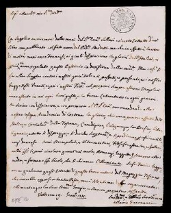 Lettera di Guarnacci, Mario a Venuti, Benvenuto Giuseppe