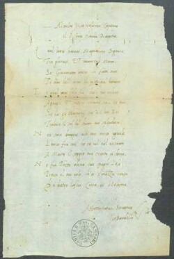 Manoscritto di Bandello, Matteo a Rangoni, Claudio