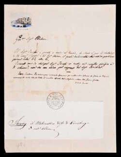 Lettera di Jacobi, Carl Gustav Jacob a Melloni, Macedonio