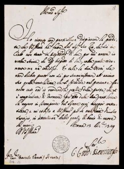 Lettera di Bentivoglio, Marco Cornelio a Venuti, Marcello