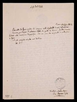 Lettera di Perrone, Giovanni a Jaffei, Giacomo
