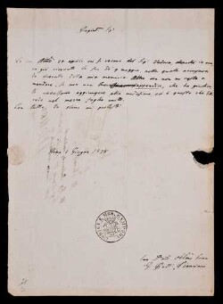 Lettera di Pianciani, Giovanni Battista a Lombardi, Antonio