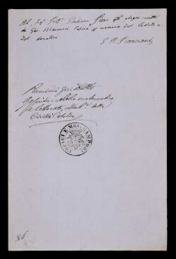 Lettera di Pianciani, Giovanni Battista a Pieri, Giuliano